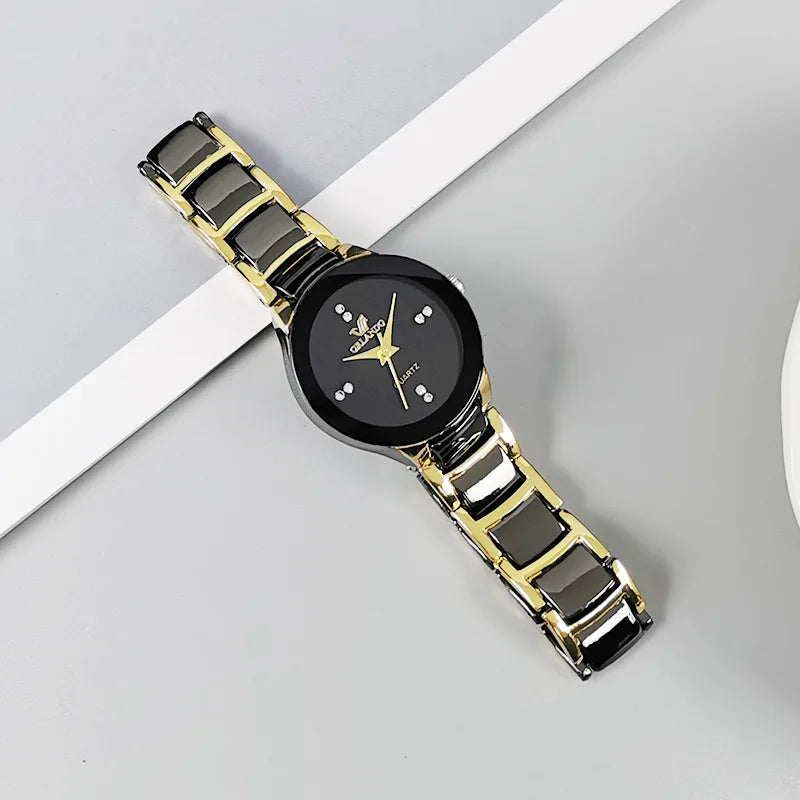 Men's Black Dial Stainless Steel Quartz Business Watch