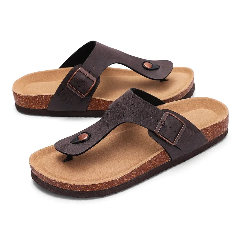 Cork Suede Mules Slippers for Women Fashion Men Clogs Shoes Classic Cork Antislip Outdoor Slippers with Arch Support