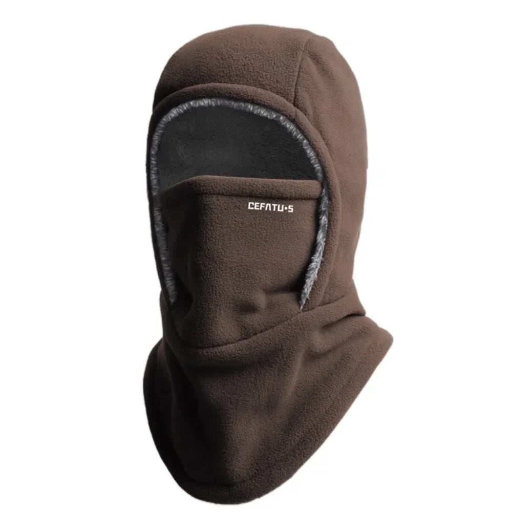 Fleece Balaclava Cycling Cap Cold-Proof Windproof Warm Hood and Hat Thicken Thermal Ski Windproof Cap Women Men