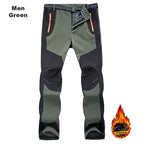 Thick Warm Fleece Hiking Pants Men Winter Waterproof Windproof Outdoor Soft Shell Rain Trousers Trekking Camping Ski Pants