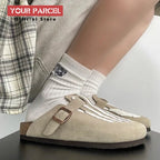 Bone Embroidered Boken Shoes for Men Unique Design Fashionable Leather Women'S Slippers Capsules Feet Flat Shoes Unisex