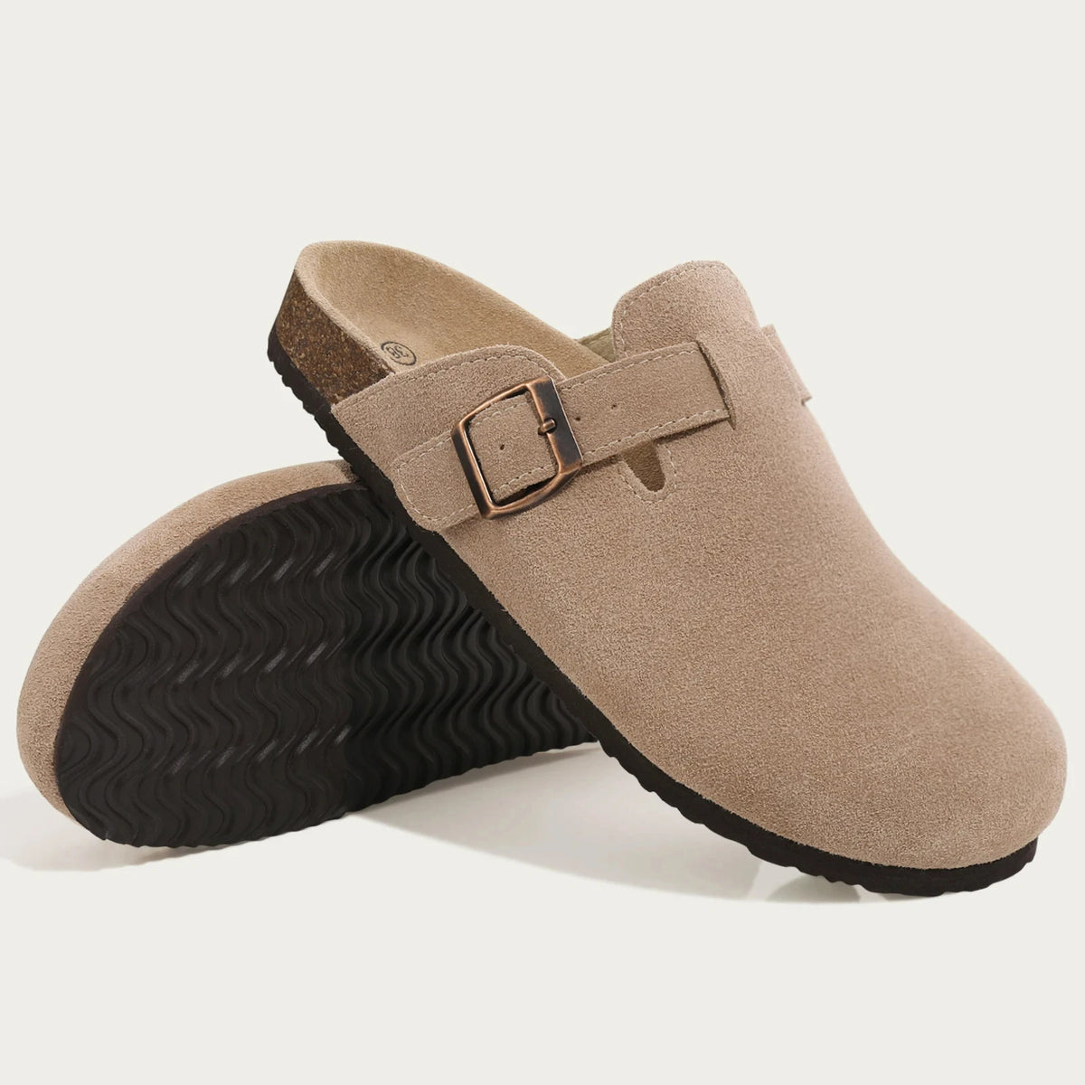 Cork Suede Mules Slippers for Women Fashion Men Clogs Shoes Classic Cork Antislip Outdoor Slippers with Arch Support