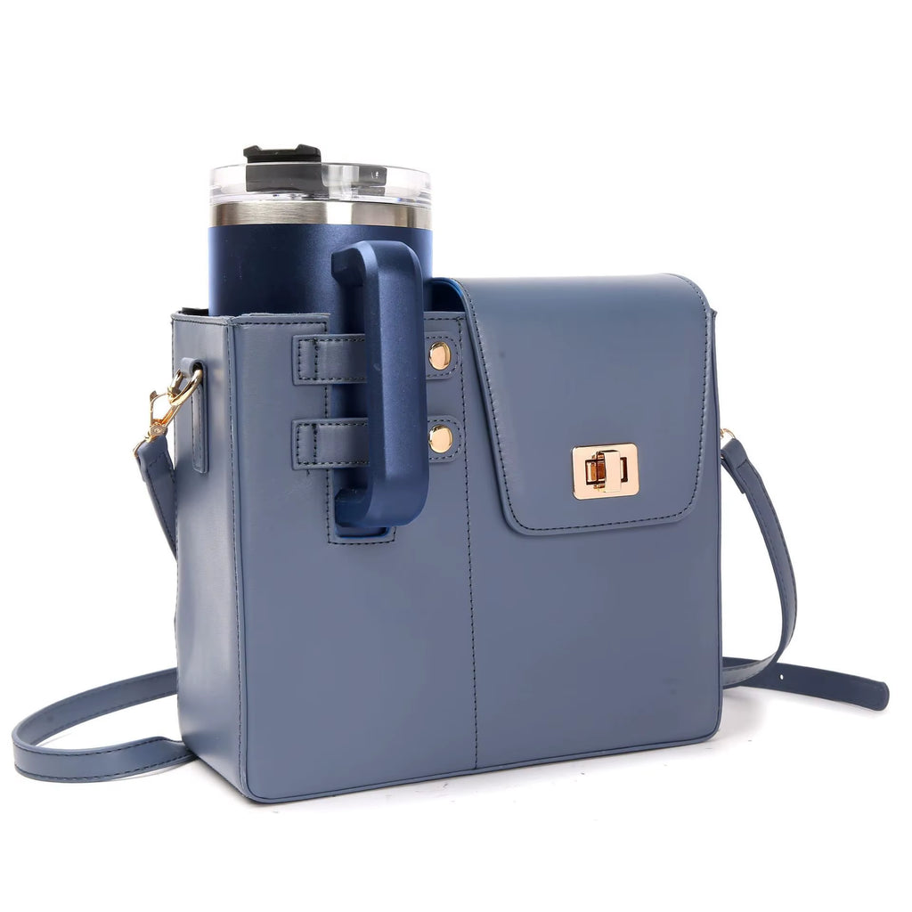 Outdoor Portable Women Crossbody Water Cup Storage Bag with Purse, Multifunctional Crossbody Shoulder Bag Water Bottle Holder