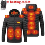 Men Heated Jacket USB Winter Outdoor Electric Heating Male Bobojaco Warm Sprots Thermal Coat Clothing Heatable Men'S Parka