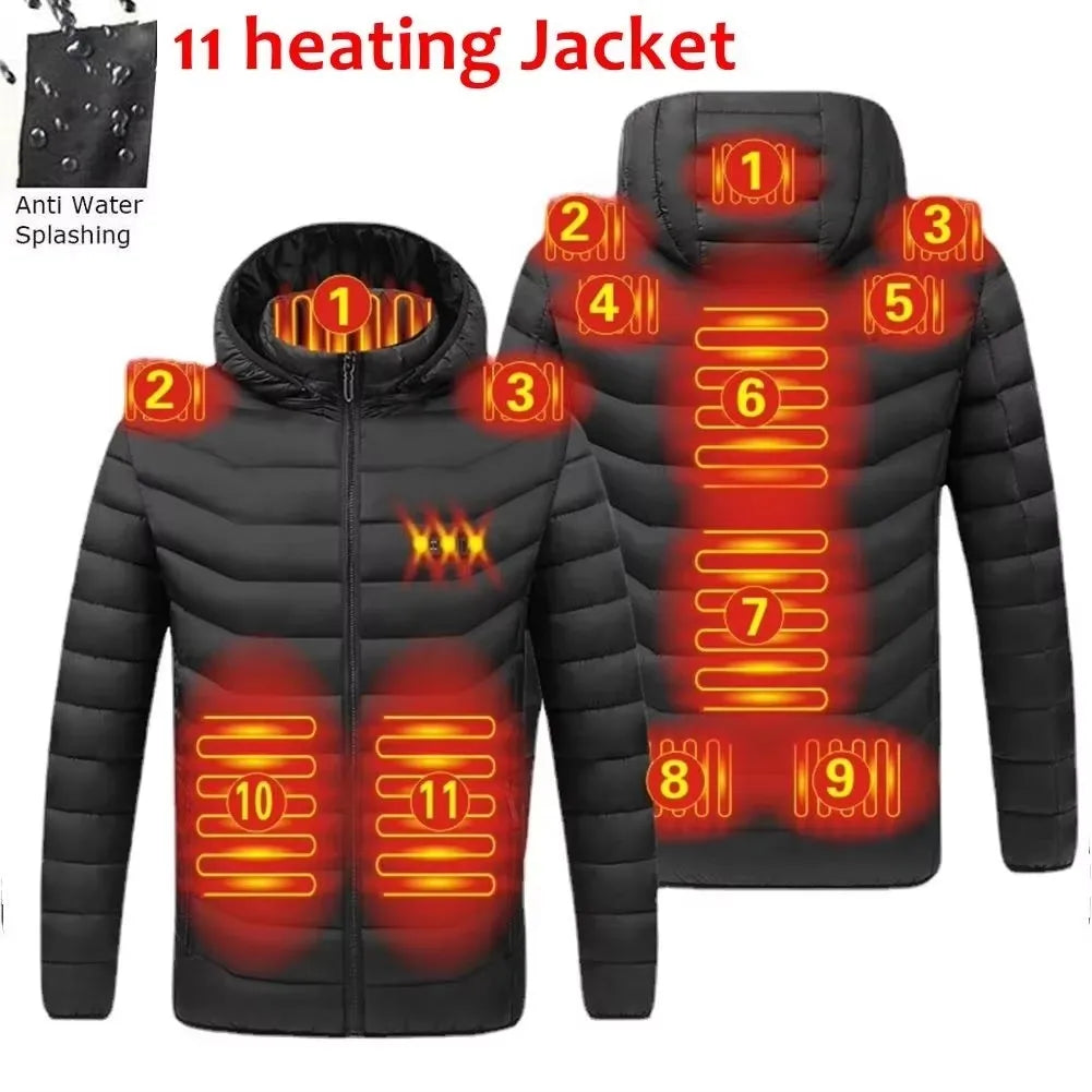 Men Heated Jacket USB Winter Outdoor Electric Heating Male Bobojaco Warm Sprots Thermal Coat Clothing Heatable Men'S Parka