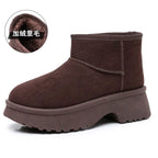 Women'S Snow Boots Fashionable with Thick Velvet and Height Increasing Cotton Shoes for Women'S Lightweight Short Boots