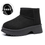 Women'S Snow Boots Fashionable with Thick Velvet and Height Increasing Cotton Shoes for Women'S Lightweight Short Boots