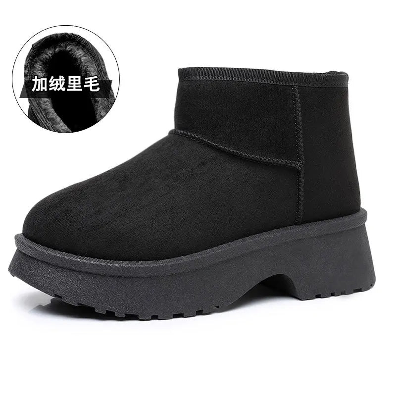 Women'S Snow Boots Fashionable with Thick Velvet and Height Increasing Cotton Shoes for Women'S Lightweight Short Boots